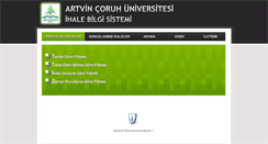 Desktop Screenshot of ihale.artvin.edu.tr